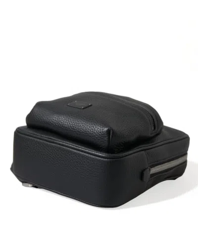 Dolce & Gabbana Chic Black Calf Leather Small Men's Backpack In Black