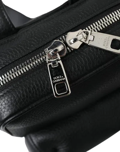 Dolce & Gabbana Chic Black Calf Leather Small Men's Backpack In Black