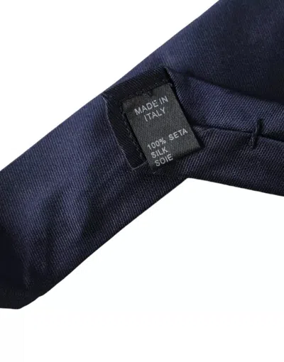 Dolce & Gabbana Dark Blue Silk Skinny Adjustable Tie In Blue