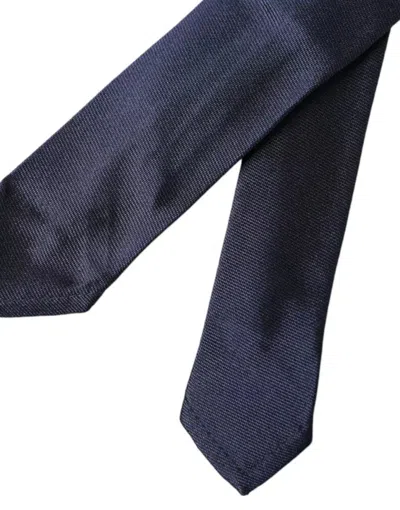 Dolce & Gabbana Dark Blue Silk Skinny Adjustable Tie In Blue