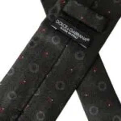 Dolce & Gabbana Dark Gray 100% Silk Fantasy Adjustable Men Men's Tie In Dark Gray