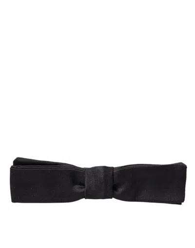Dolce & Gabbana Dark Gray Silk Adjustable Neck Men Bow Tie In Dark Gray