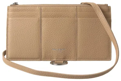 Dolce & Gabbana Beige Leather Shoulder Cardholder Shoulder Strap Wallet In Beige