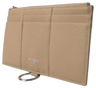 Dolce & Gabbana Beige Leather Shoulder Cardholder Shoulder Strap Wallet In Beige