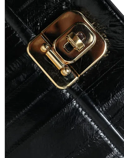 Dolce & Gabbana Elegant Eelskin Leather Shoulder Bag In Black