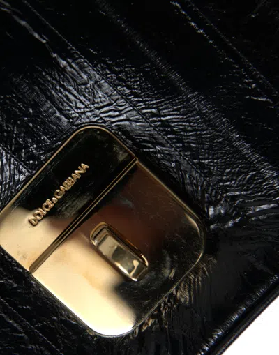 Dolce & Gabbana Elegant Eelskin Leather Shoulder Bag In Black