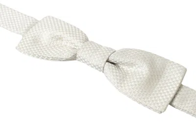 Dolce & Gabbana Ivory Silk Adjustable Neck Papillon Men Bow Tie In Off White