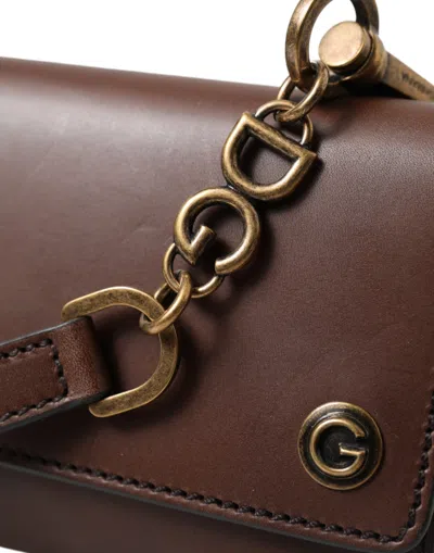 Pre-owned Dolce & Gabbana Elegant Leather Shoulder Bag In Rich Men's Brown ()