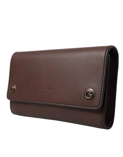 Pre-owned Dolce & Gabbana Elegant Leather Shoulder Bag In Rich Men's Brown ()