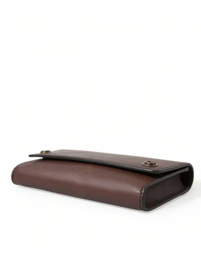 Pre-owned Dolce & Gabbana Elegant Leather Shoulder Bag In Rich Men's Brown ()