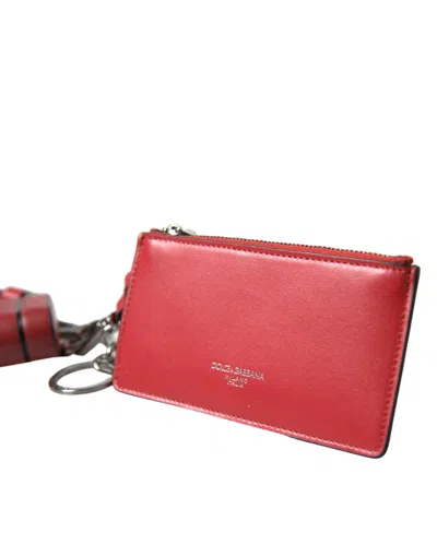Dolce & Gabbana Elegant Red Leather Airpods Men's Case In Red