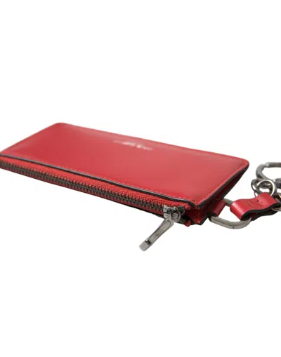 Dolce & Gabbana Elegant Red Leather Airpods Men's Case In Red