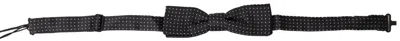 Dolce & Gabbana Black Polka Dot Silk Adjustable Men Neck Papillon Bow Tie In Black