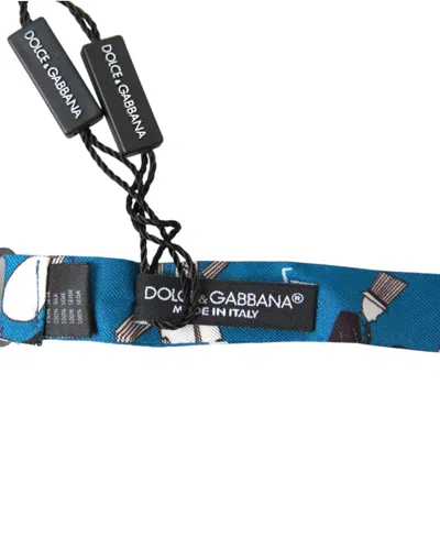 Dolce & Gabbana Blue Jazz Club Silk Adjustable Neck Papillon Bow Tie In Blue