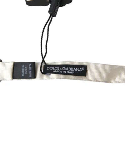 Dolce & Gabbana Elegant White Silk Bow Men's Tie In White