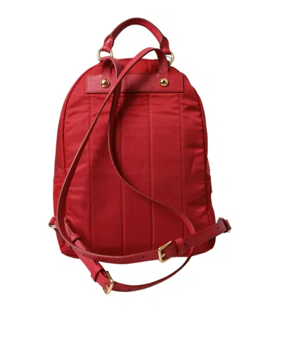 Dolce & Gabbana Red #dgfamily Embellished Backpack Vulcano Bag In Red
