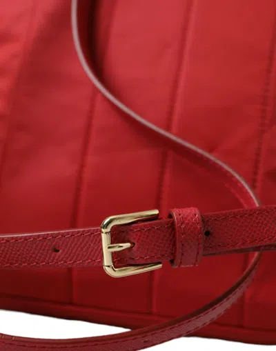 Dolce & Gabbana Red #dgfamily Embellished Backpack Vulcano Bag In Red
