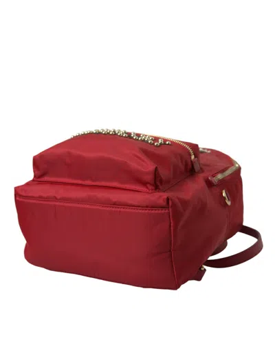 Dolce & Gabbana Red #dgfamily Embellished Backpack Vulcano Bag In Red