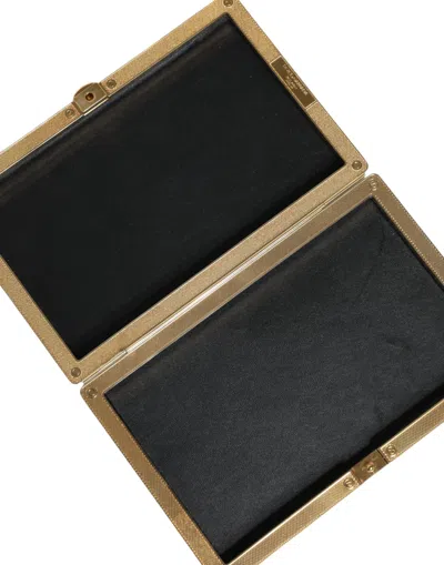 Dolce & Gabbana Gold Crystal Bifold Clutch Evening Party Women Purse Bag In Gold