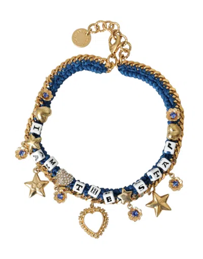 Dolce & Gabbana Gold Tone Brass Chain Iam The Star Bracelet In Gold