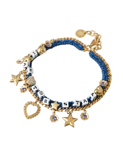 Dolce & Gabbana Gold Tone Brass Chain Iam The Star Bracelet In Gold
