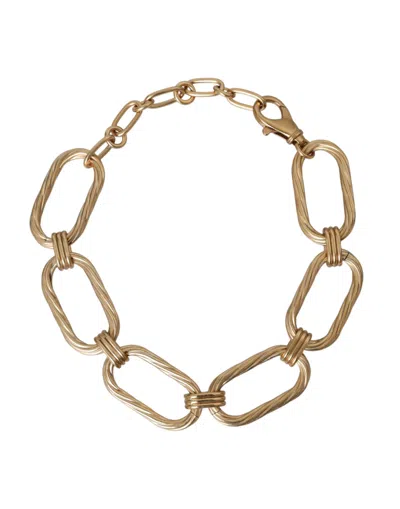 Dolce & Gabbana Gold Tone Brass Large Link Chain Jewelry Necklace In Gold
