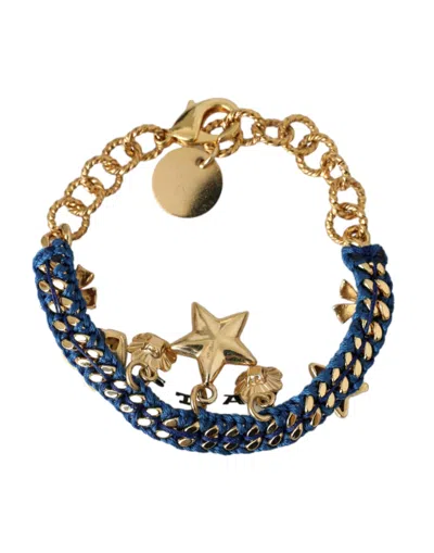 Dolce & Gabbana Gold Tone Brass Chain Star Fashion Bracelet In Gold