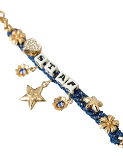 Dolce & Gabbana Gold Tone Brass Chain Star Fashion Bracelet In Gold