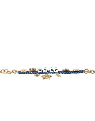 Dolce & Gabbana Gold Tone Brass Chain Star Fashion Bracelet In Gold