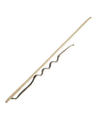 Pre-owned Dolce & Gabbana Gold Tone Brass Logo Branded Men Tie Clip Men's Bar ()