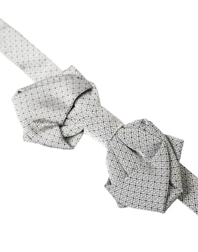 Dolce & Gabbana Gray Silk Adjustable Neck Men Bow Tie In Gray