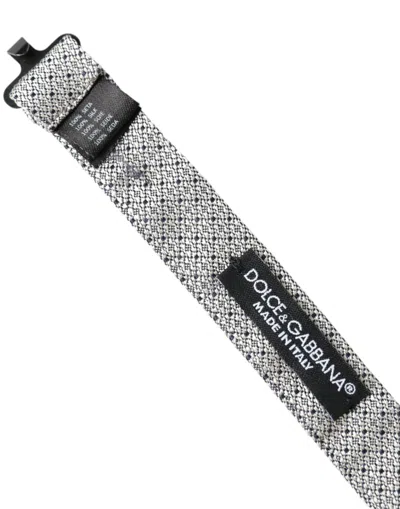 Dolce & Gabbana Gray Silk Adjustable Neck Men Bow Tie In Gray