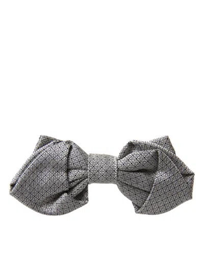 Dolce & Gabbana Gray Silk Adjustable Neck Men Bow Tie In Gray