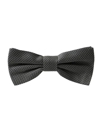 Dolce & Gabbana Gray Silk Patterned Adjustable Neck Men Bow Tie In Gray