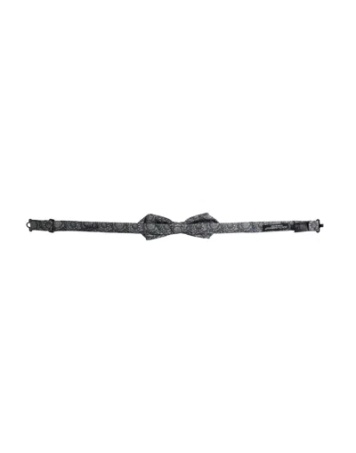 Dolce & Gabbana Gray Silk Patterned Adjustable Neck Men Bow Tie In Gray