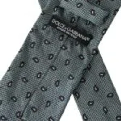 Dolce & Gabbana Green 100% Silk Patterned Adjustable Men Men's Tie In Green