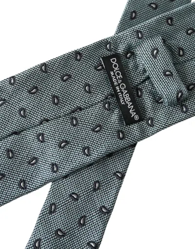 Dolce & Gabbana Green 100% Silk Patterned Adjustable Men Men's Tie In Green