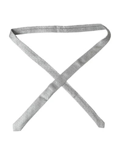 Dolce & Gabbana Light Gray Polka Dot Silk Adjustable Men Men's Tie In Gray