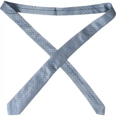 Dolce & Gabbana Light Blue Polka Dot Silk Adjustable Men Tie In Blue