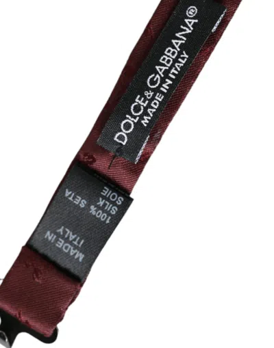 Dolce & Gabbana Maroon Floral Silk Adjustable Neck Men Bow Tie In Maroon