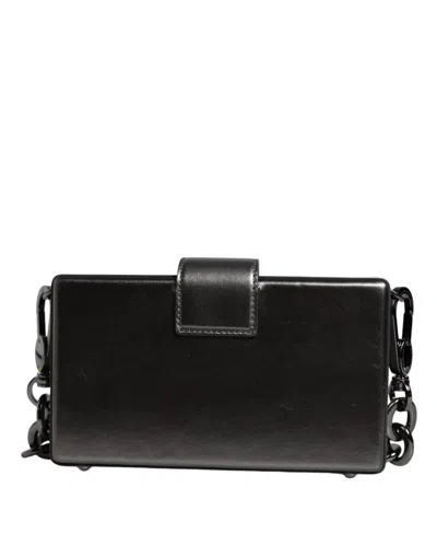 Pre-owned Dolce & Gabbana Metallic Gray Dg Box Leather Shoulder Chain Strap Women's Bag ()
