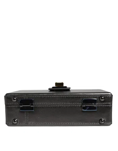 Pre-owned Dolce & Gabbana Metallic Gray Dg Box Leather Shoulder Chain Strap Women's Bag ()