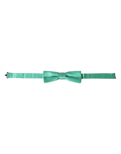 Dolce & Gabbana Mint Green Silk Adjustable Neck Men Bow Tie In Green