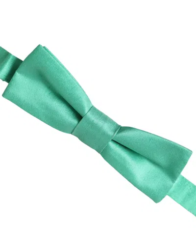 Dolce & Gabbana Mint Green Silk Adjustable Neck Men Bow Tie In Green