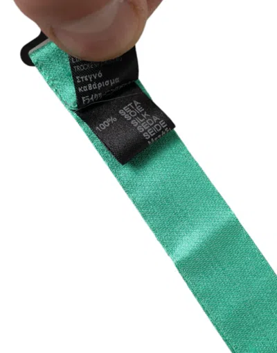 Dolce & Gabbana Mint Green Silk Adjustable Neck Men Bow Tie In Green