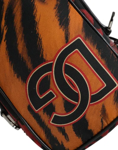 Dolce & Gabbana Multicolor Tiger Print Nylon Logo Cross Body Men's Bag In Multicolor