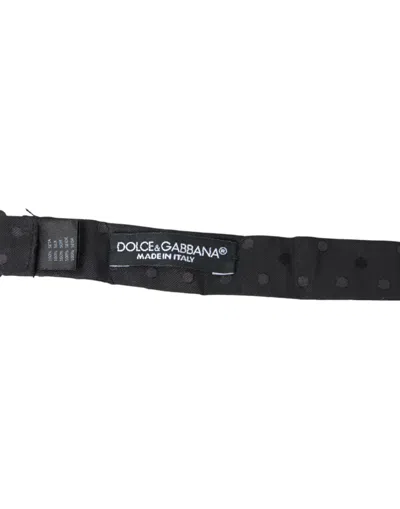 Dolce & Gabbana Gray Polka Dot Silk Adjustable Neck Men Papillon Bow Tie In Gray