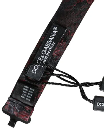 Dolce & Gabbana Red Black Floral Adjustable Neck Men Bow Tie In Black And Red