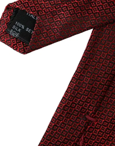 Dolce & Gabbana Red Patterned 100% Silk Adjustable Men Tie In Red