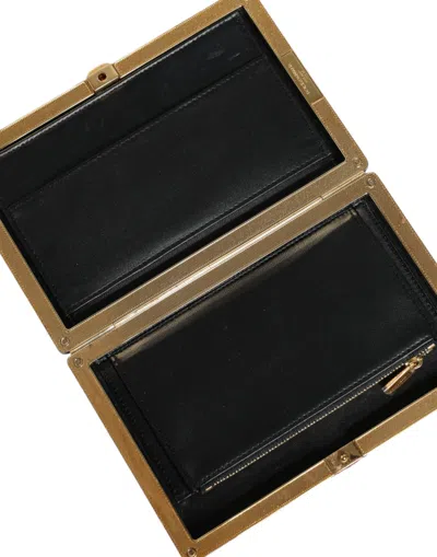 Dolce & Gabbana Red Velvet Gold Frame Clutch Evening Party Purse Bag In Red